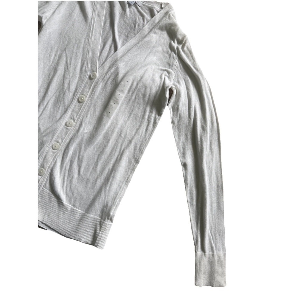 Gap V Neck Button Down Long Sleeve White Cardigan Size Small - Picture 3 of 8